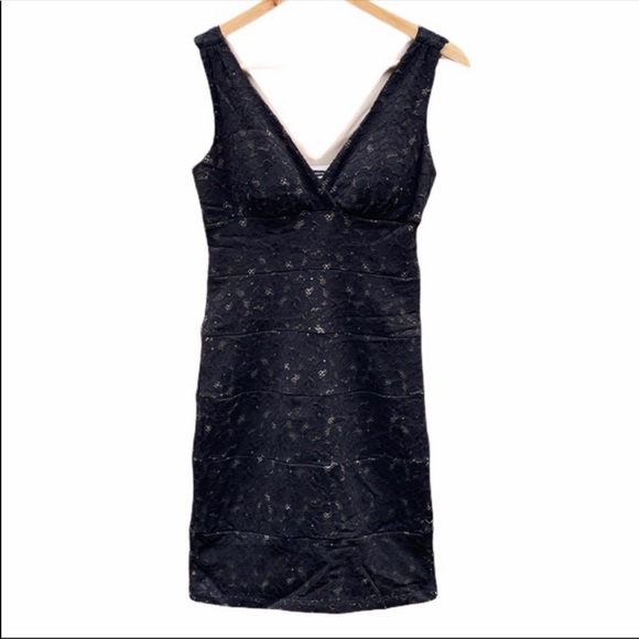 Intermission Dresses & Skirts - INTERMISSION Black Lace Dress Cream Slip V Neck Special Event LBD Women Size 4
